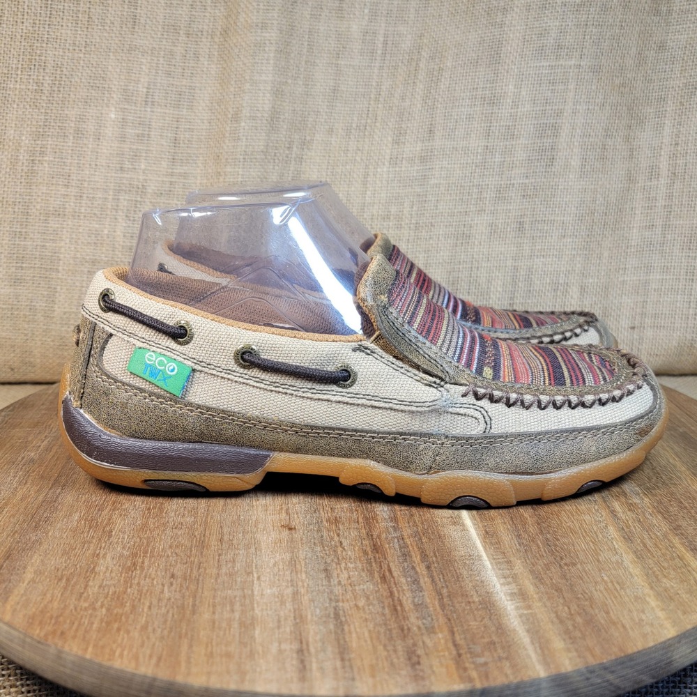 Twisted X EcoTWX Driving Moccasins Serape Stripe Slip On Loafers Women's 7M - Picture 2 of 11